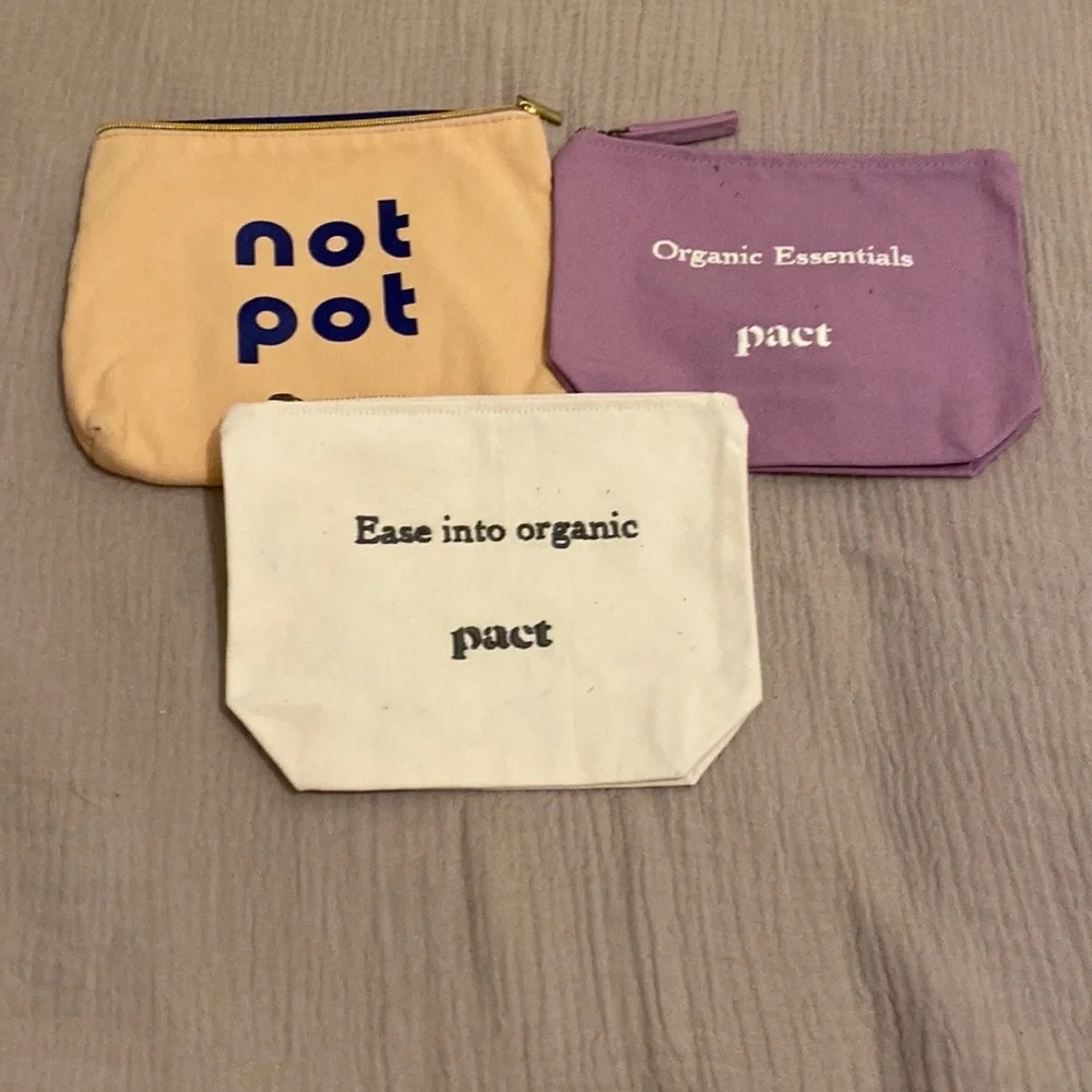 Pact Purple and Tan & Not Pot Pouch Set